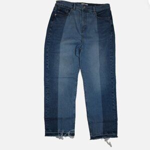 Blue Jeans Loft Fringed Raw Edge Cuffs Sz 10 Cotton Blend Straight Leg Denim
